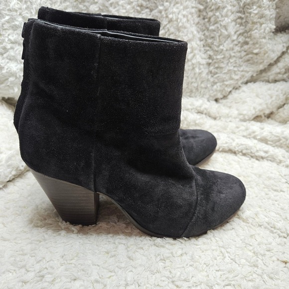 Rag & Bone Newbury Black Suede Leather Ankle Boots sz 38.5 - Picture 1 of 10